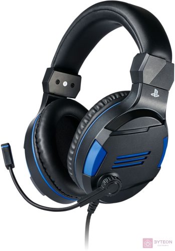 Bigben Interactive PS4OFHEADSETV3 fejhallgató és headset Fejpánt Fekete, Kék 3,5 mm-es csatlakozó