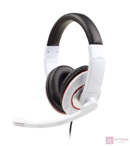 Gembird MHS-001-GW fejhallgató és headset Fejpánt Fehér 3,5 mm-es csatlakozó