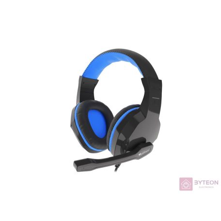 GENESIS ARGON 100 Headset Fejpánt Fekete, Kék 3,5 mm-es csatlakozó