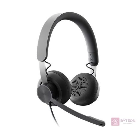 Logitech Zone Wired Teams Headset Fejpánt Fekete USB C-típus