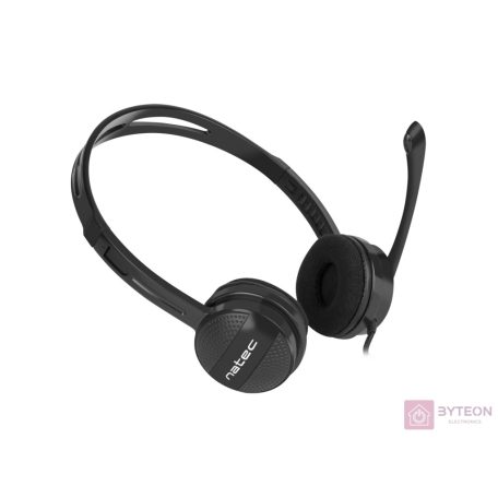 NATEC Canary Headset Fejpánt Fekete 3,5 mm-es csatlakozó