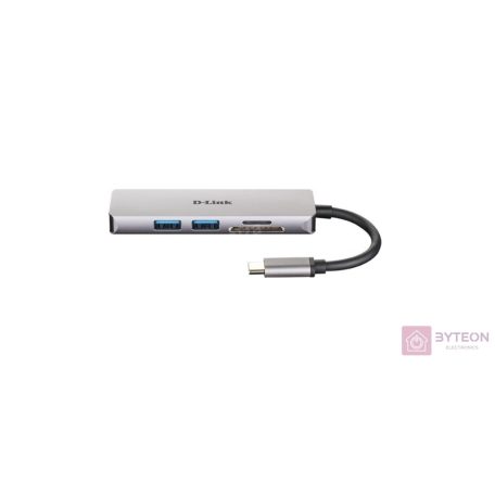 D-Link DUB-M530 dokkoló állomás és port replikátor Vezetékes USB 3.2 Gen 1 (3.1 Gen 1) Type-C Alumínium, Fekete