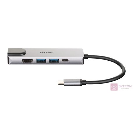D-Link DUB-M520 dokkoló állomás és port replikátor Vezetékes Thunderbolt 3 Alumínium, Fekete