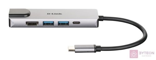 D-Link DUB-M520 dokkoló állomás és port replikátor Vezetékes Thunderbolt 3 Alumínium, Fekete