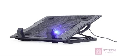 Gembird NBS-1F17T-01 notebook hűtőpad 43,2 cm (17") 1500 RPM Fekete