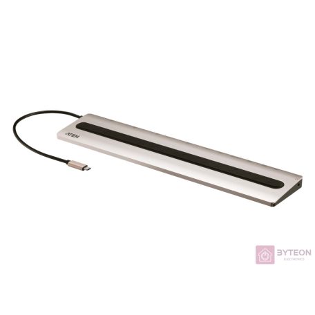 Aten UH3237 dokkoló állomás és port replikátor Vezetékes USB 3.2 Gen 1 (3.1 Gen 1) Type-C Fekete, Ezüst