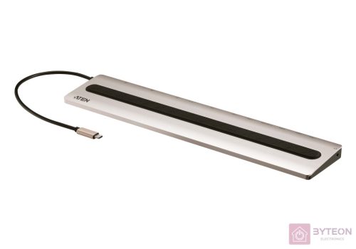 Aten UH3237 dokkoló állomás és port replikátor Vezetékes USB 3.2 Gen 1 (3.1 Gen 1) Type-C Fekete, Ezüst
