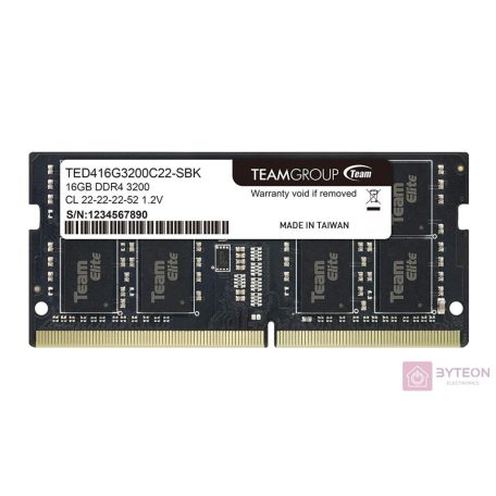 Team Group ELITE TED432G3200C22-S01 memóriamodul 32 GB 1 x 32 GB DDR4 3200 Mhz