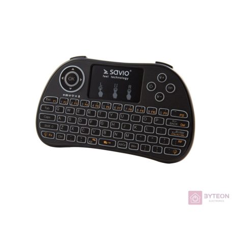Savio KW-02 billentyűzet Vezeték nélküli RF QWERTY Angol Fekete