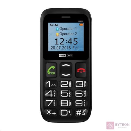 MaxCom Comfort MM426 4,5 cm (1.77") 72 g Fekete Telefon időseknek