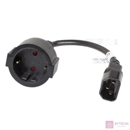 Lanberg CA-C14E-10CC-0018-BK tápkábel Fekete 0,18 M C14 csatlakozó