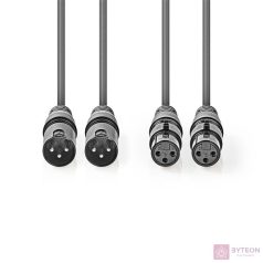 Nedis COTH15030GY50 audio kábel 2 x XLR (3-pin) Szürke