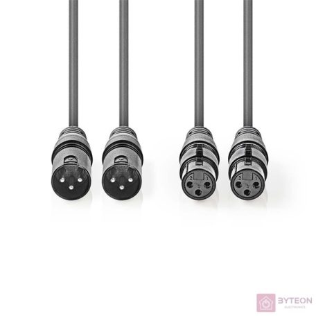 Nedis COTH15030GY50 audio kábel 2 x XLR (3-pin) Szürke