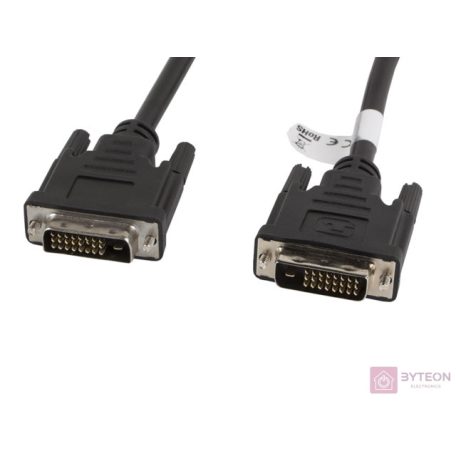 Lanberg CA-DVID-10CC-0018-BK DVI kábel 1,8 M DVI-D Fekete