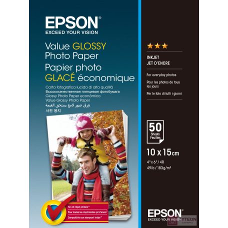 Epson Value Glossy Photo Paper fotópapír Fényes