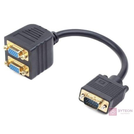 Gembird CC-VGAX2-20CM VGA kábel 0,2 M VGA (D-Sub) 2 x VGA (D-Sub) Fekete