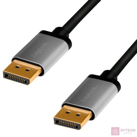 LogiLink CDA0100 DisplayPort kábel 1 M Fekete, Szürke