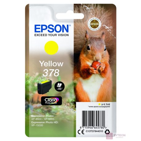 Epson Squirrel C13T37844010 tintapatron 1 dB Eredeti Standard teljesítmény Sárga