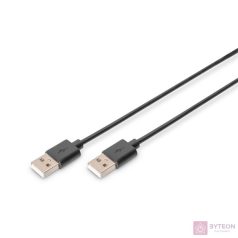 Digitus USB 2.0, USB A - USB A, 1 m USB kábel Fekete