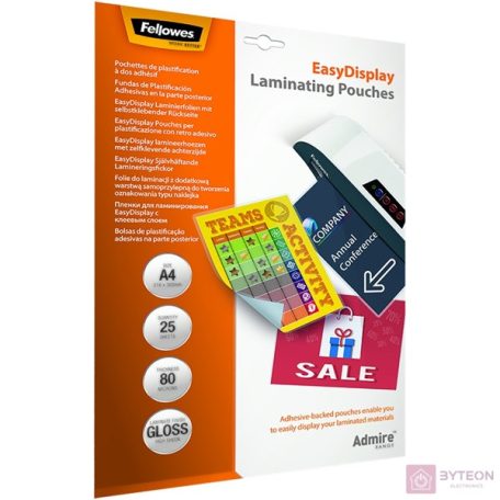 Fellowes 5601703 lamináló tasak 25 dB