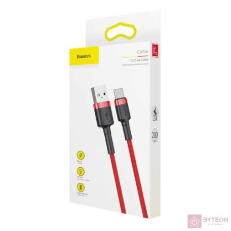 Baseus Cafule USB kábel 2 M USB 2.0 USB A USB C Vörös