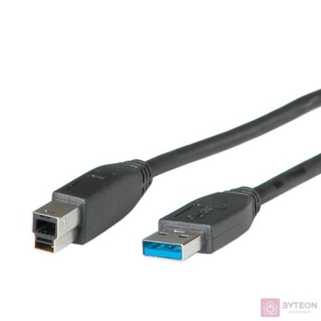 ROLINE 11.02.8870 USB kábel 1,8 M USB 3.2 Gen 1 (3.1 Gen 1) USB A USB B Fekete