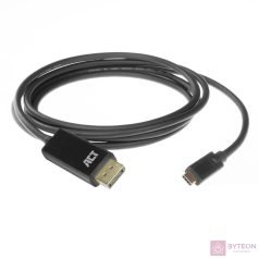   ACT AC7325 video átalakító kábel 2 M USB C-típus DisplayPort Fekete