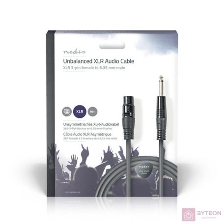 Nedis COTG15120GY100 audio kábel 10 M XLR (3-pin) 6.35mm Antracit