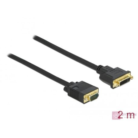 DeLOCK 86757 video átalakító kábel 2 M DVI-A VGA (D-Sub) Fekete