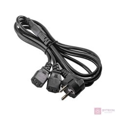   Akyga AK-PC-04A tápkábel Fekete 1,8 M CEE7/7 2 x C13 csatlakozó