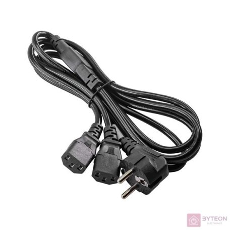 Akyga AK-PC-04A tápkábel Fekete 1,8 M CEE7/7 2 x C13 csatlakozó