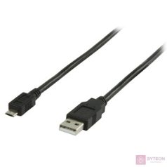   Valueline 0.5m, USB 2.0, USB A - Micro B USB kábel 0,5 M Micro-USB B Fekete