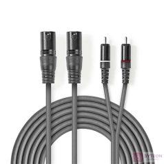   Nedis COTH15210GY30 audio kábel 3 M 2 x XLR (3-pin) 2 x RCA Szürke