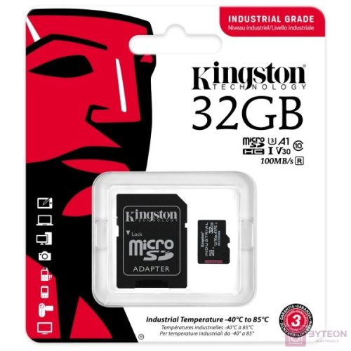 Kingston Technology Industrial memóriakártya 32 GB MiniSDHC UHS-I Class 10