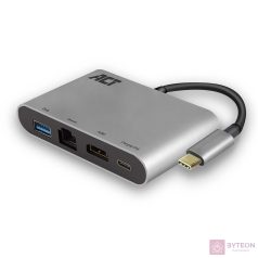   ACT AC7040 dokkoló állomás és port replikátor Vezetékes USB 3.2 Gen 1 (3.1 Gen 1) Type-C Szürke