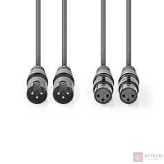 Nedis COTH15030GY30 audio kábel 3 M 2 x XLR (3-pin) Szürke