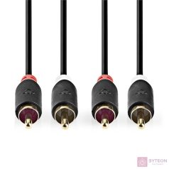 Nedis CABW24200AT10 audio kábel 1 M 2 x RCA Antracit