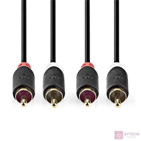 Nedis CABW24200AT10 audio kábel 1 M 2 x RCA Antracit