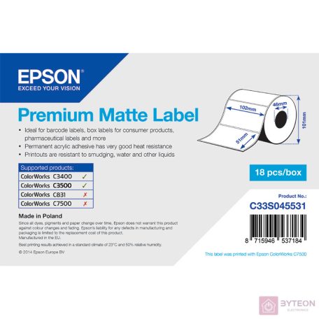 Epson Premium Matte Label