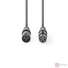 Nedis COTH15010GY30 audio kábel 3 M XLR (3-pin) Szürke