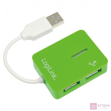 HUB Logilink 4-port, Smile - Zöld [USB2.0]