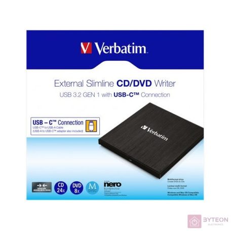 Verbatim 43886 optikai meghajtó DVD±RW Fekete