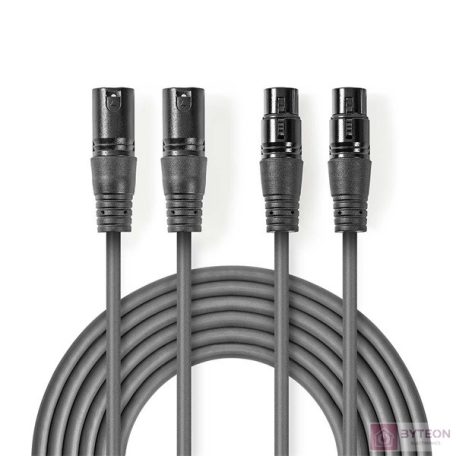 Nedis COTH15030GY15 audio kábel 1,5 M 2 x XLR (3-pin) Szürke