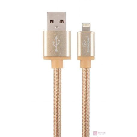 Cablexpert CCB-MUSB2B-AMLM-6-G Lightning kábel 1,8 M Arany