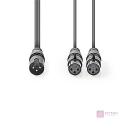   Nedis COTH15025GY15 audio kábel 1,5 M XLR (3-pin) 2 x XLR (3-pin) Szürke