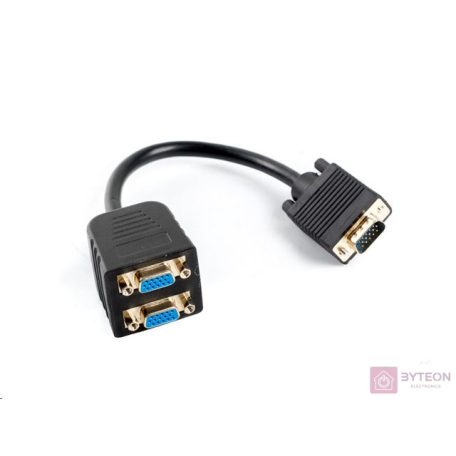 Lanberg AD-0020-BK VGA kábel 0,2 M VGA (D-Sub) 2 x VGA (D-Sub) Fekete