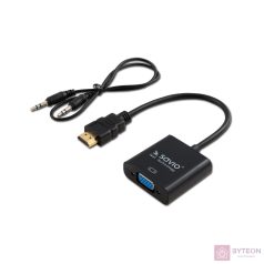   Savio CL-23/B video átalakító kábel 0,5 M VGA (D-Sub) HDMI A-típus (Standard) Fekete