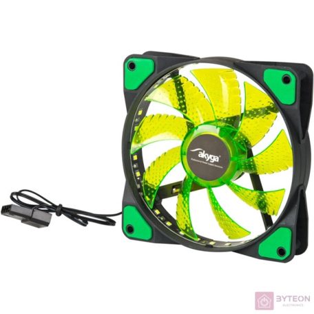 Akyga 120mm - Zöld led, fekete