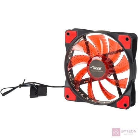 Akyga 120mm - Piros led, fekete