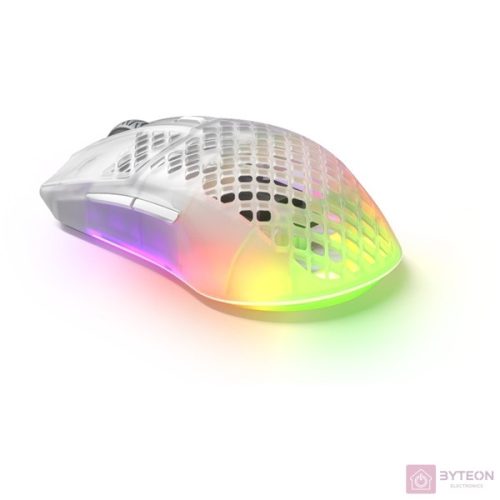 SteelSeries Aerox 3 Ghost vezeték nélküli egér - Átlátszó fehér